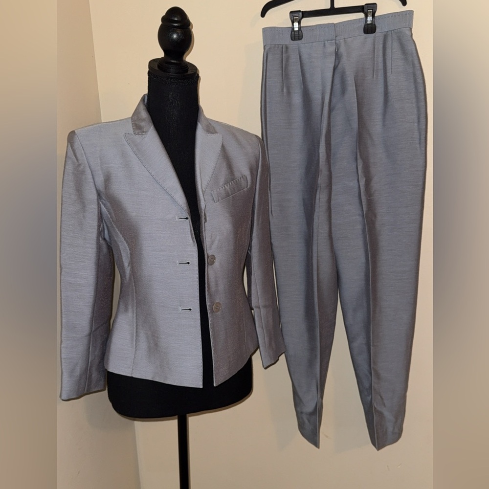Elegant Gray Women Two Pieces Blazers and Suit pants